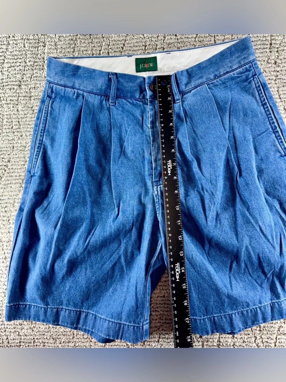 NWT J. Crew Men’s 30 Natural Light Indigo Wash Chambray Pleated 8